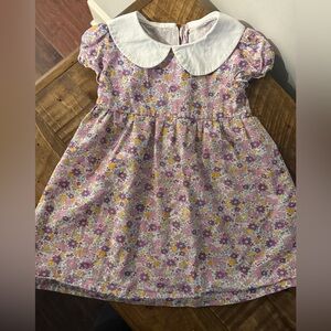 Floral Kids Dress with White Collar
